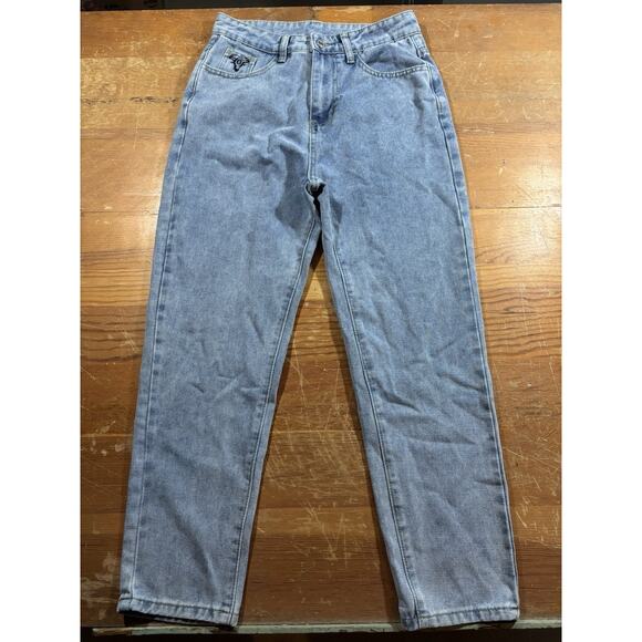 Guess Jeans Womens 28 Light Wash Denim High Rise Tapered Mom Jeans Vintage Y2K - Picture 1 of 6